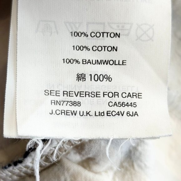 J. CREW Women's Ivory White Navy Striped Peplum Top MEDIUM Asymmetrical Cotton - Picture 11 of 11